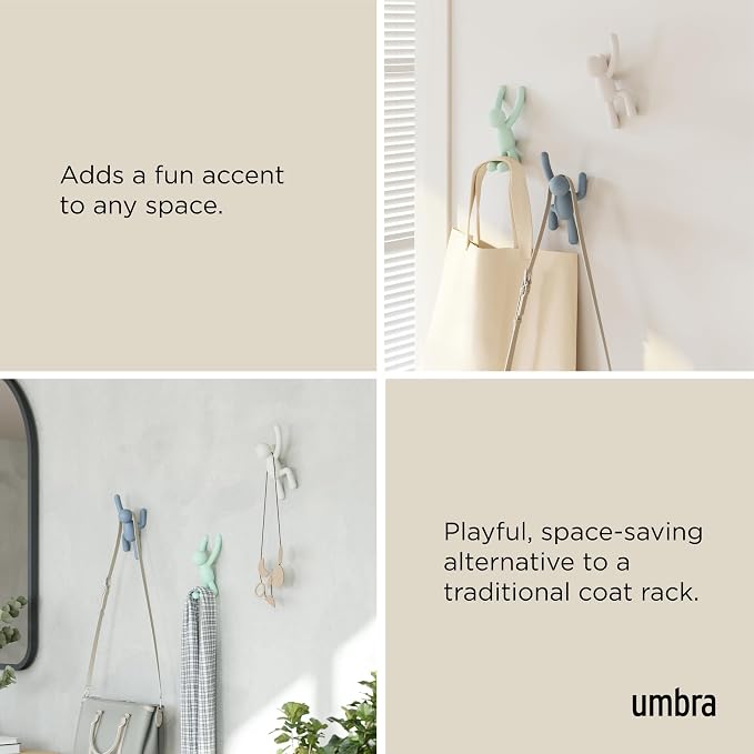 Umbra Buddy Wall Hooks – Decorative Wall Mounted Coat Hooks - Image 4