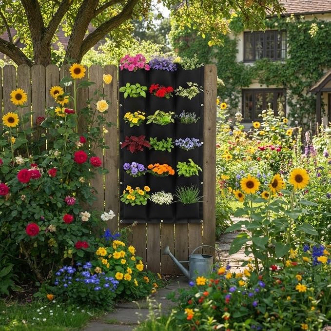 WFIST Vertical Hanging Planter Bag, Breathable Felt Wall Garden Planter - Image 4