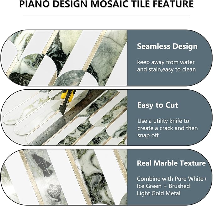 Vamos Tile Peel and Stick Backsplash Seamless Tile, 10-Sheets Stick on - Image 5