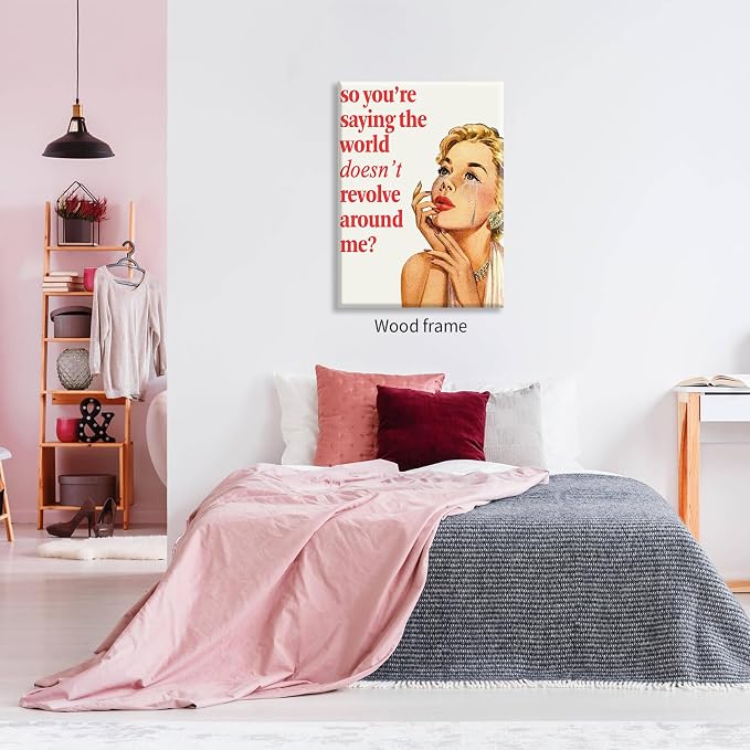 70s Pink Sexy Women Poster Funky Funny Quote Wall Art Retro Housewife Picture - Image 5