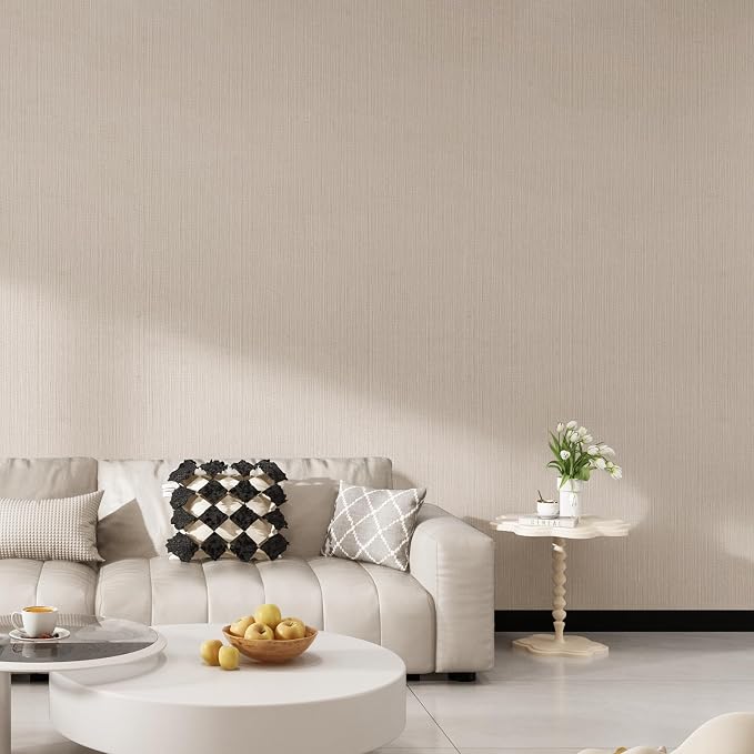 FUKU MON Beige Yellow Grasscloth Fabric Wallpaper 23.6" X 393" Thick Classic - Image 2