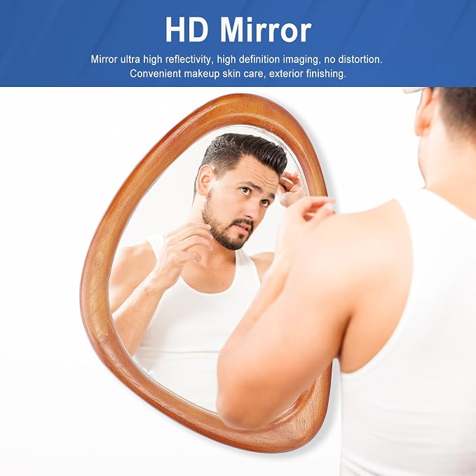 MAGFLERUM Irregular Wall Mirror, 30 * 20 inch Asymmetrical Wood Mirrors - Image 5