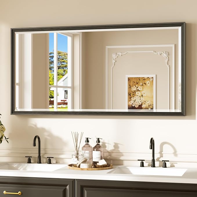 Keonjinn 48" x 24" Black Bathroom Mirrors by Keonjinn