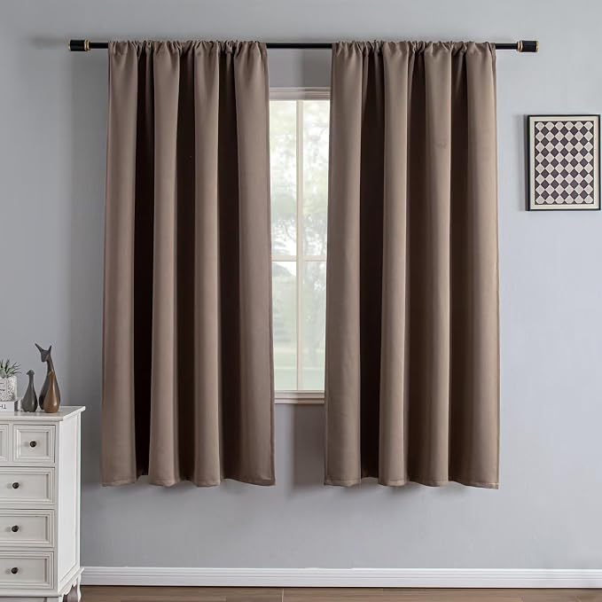IGEMAEVE Blackout Curtains 72 Inch Length 2 Panels Set, Rod Pocket Energy by IGEMAEVE