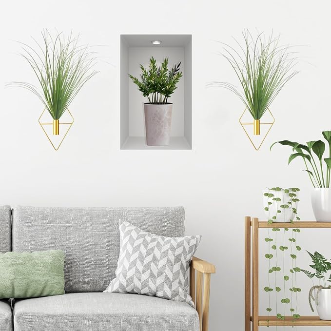 Hanging Planters with Artificial Plants - Image 2