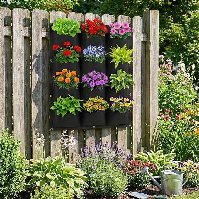 WFIST Vertical Hanging Planter Bag, Breathable Felt Wall Garden Planter - Image 3