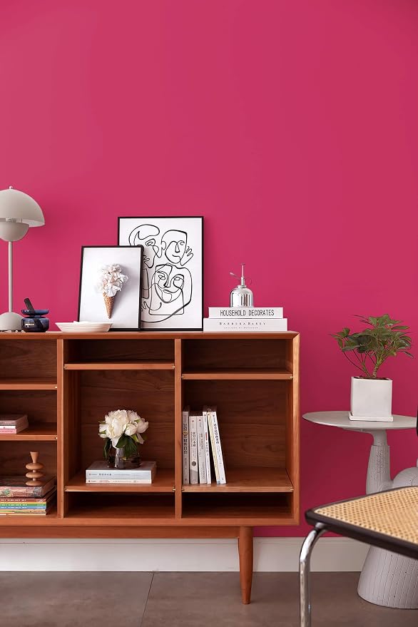 Dimoon 393''x17.7'' Pink Peel and Stick Wallpaper Contact Paper Modern Self - Image 6