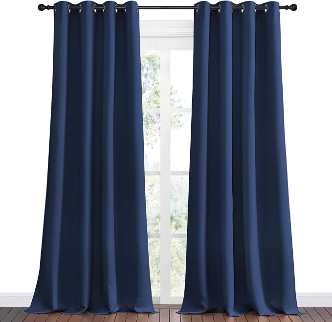 NICETOWN Navy Blackout Curtains - Image 2