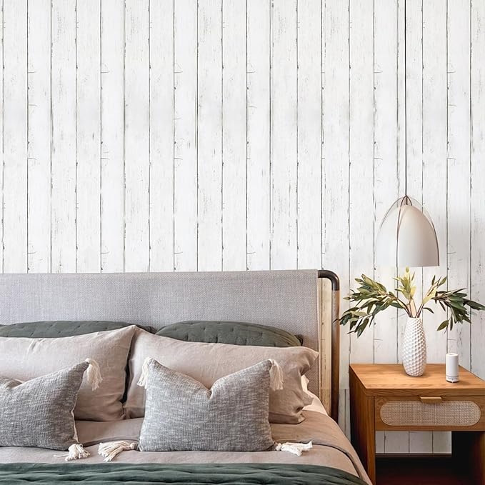 Abyssaly Peel and Stick Wallpaper 511.8"X 17.7" Thickened White Gray Wood - Image 4