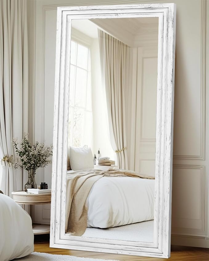 Full Length Mirror 76"x34" Solid Wood Frame Floor Large Mirror - Image 6