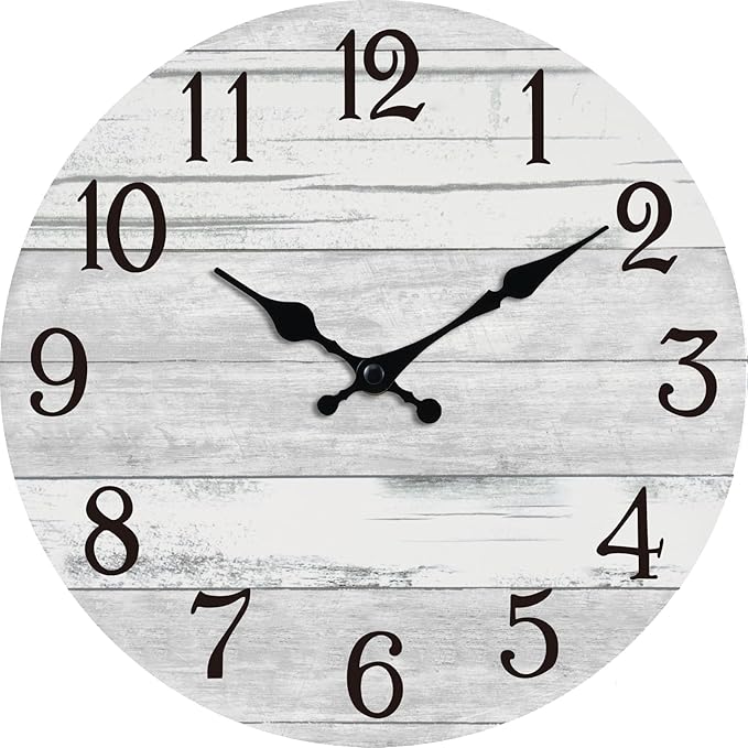 KECYET Wall Clock Battery Operated 12 Inch Gray Silent Non Ticking Country by KECYETWALLCLOCK