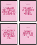 Locomiss Pink Christian Wall Art Decor Posters, Modern Bible Verse Prints by Unknown
