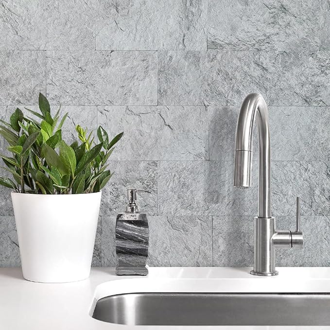 AULIGET 2-Piece Light Slate Peel and Stick Backsplash Wall Tiles, Laundry Room - Image 4