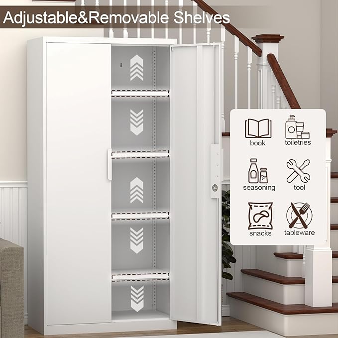 GREATMEET Metal Garage Storage Cabinets, Utility Cabinet - Image 6