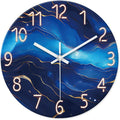 Blue Glass Wall Clocks Battery Operated 20 Inch Marble Large Wall Clocks by Constantplanet%E6%97%97%E8%88%B0%E5%BA%97