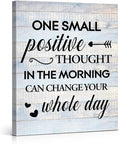 Inspirational Farmhouse Canvas Print Wall Art Decor One Small Positive Thought by VAHATAN