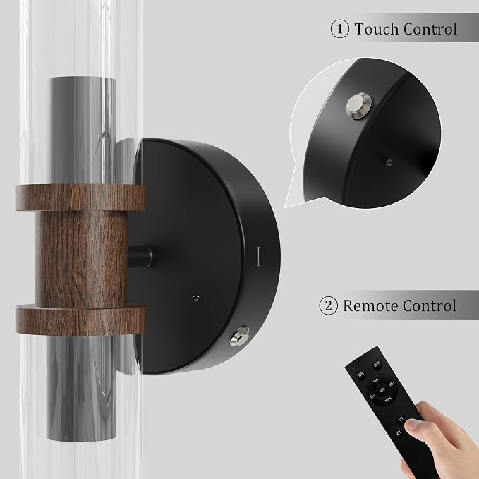 Battery Operated Wall Sconce Set of 2, Modern Cordless Wall Lights - Image 6