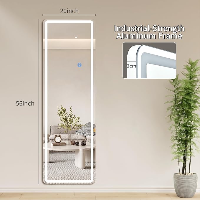 Koonmi LED Full Length Mirror, Lighted Floor Mirrors - Image 8