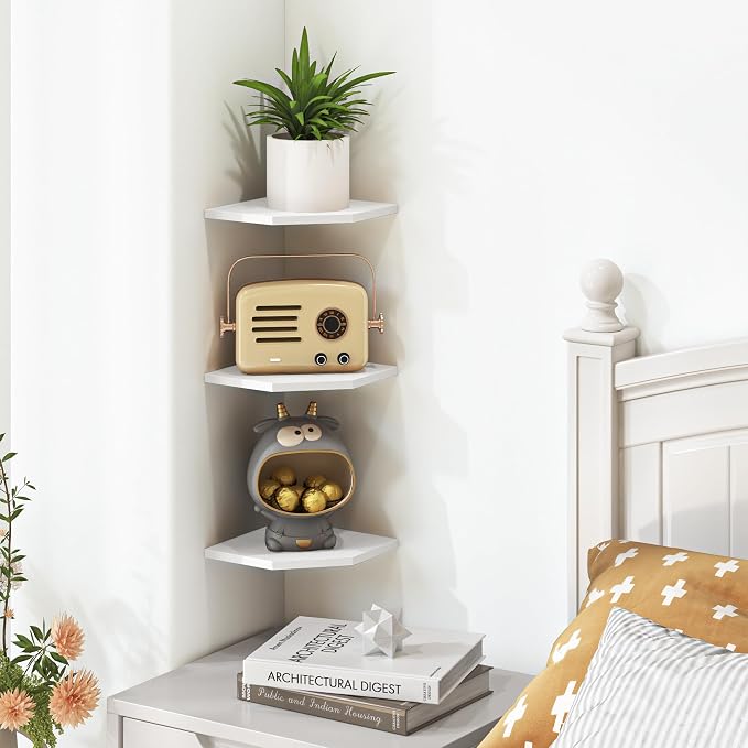 Fun Memories Corner Shelf Wall Mount, Floating Corner Shelves, Rustic Wood Wall - Image 6