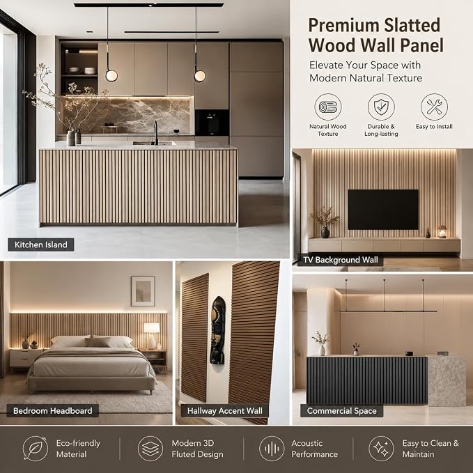94.5 x 23.6 in Acoustic Wood Wall Panels, 3D Flexible Soundproof Wall Panels - Image 7