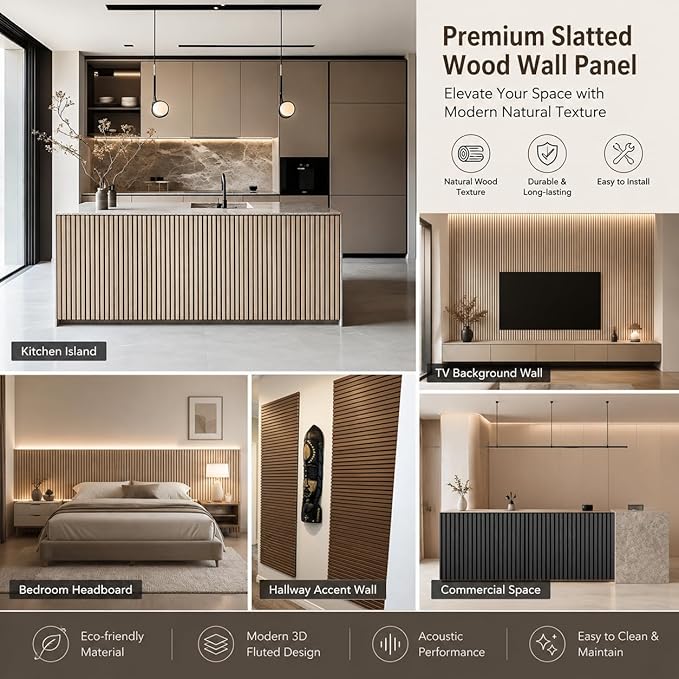 94.5 x 23.6 in Acoustic Wood Wall Panels, 3D Flexible Soundproof Absorbing - Image 7