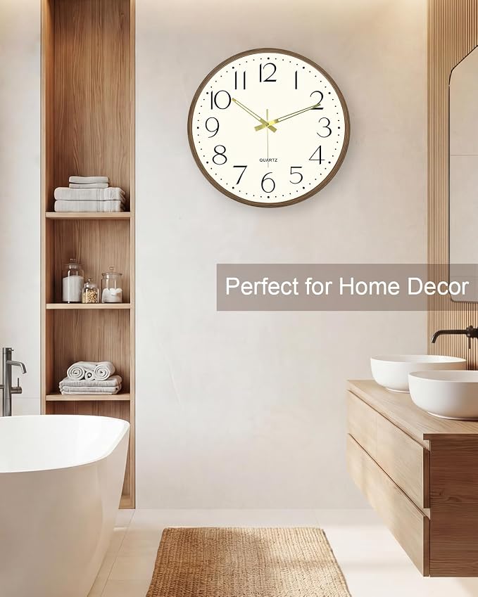 Vintage Wall Clock 14 Inch Quartz Silent Non-Ticking Analog Clock Battery - Image 7