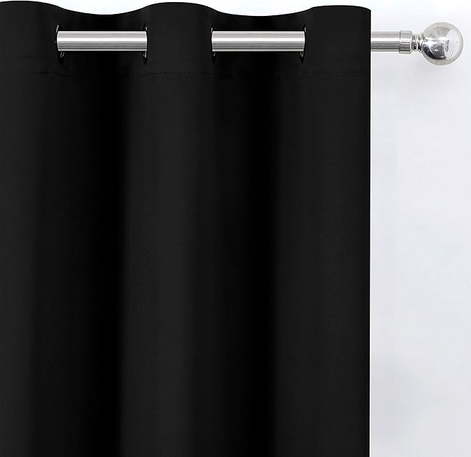 LEMOMO Black Thermal Blackout Curtains/52 x 54 Inch/Set of 2 Panels Room - Image 7