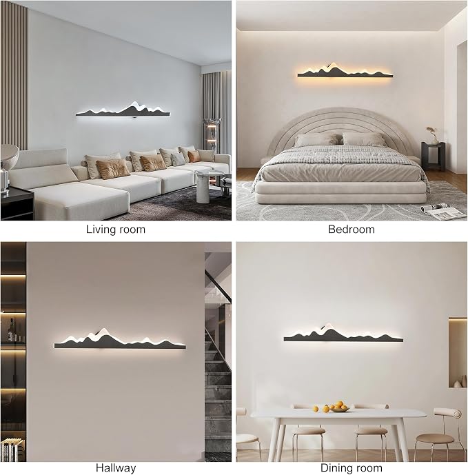 Qcyuui Wall Sconce with Remote Control 47.2inch Dimmable LED Wall Lights Black - Image 7