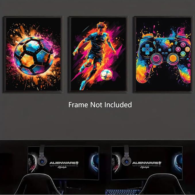 BGFCE Canvas Wall Art Poster Decor, Paintings Art Game Controller Color Splash - Image 7