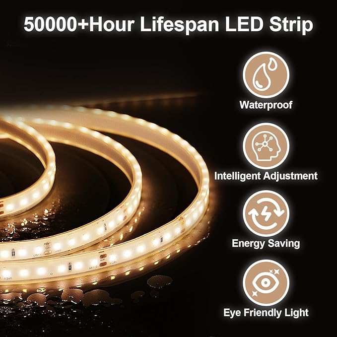 BEAUTYPEAK 28x28 LED Round Bathroom Mirror - Image 2