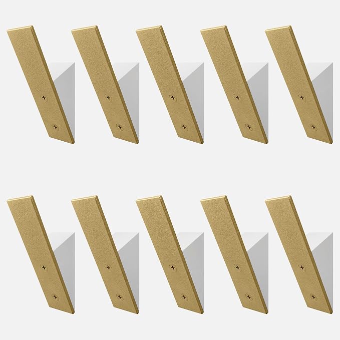 Homeforia Gold Wall Coat Hooks, High End White Wood & Gold Metal Wall Mounted by Homeforia