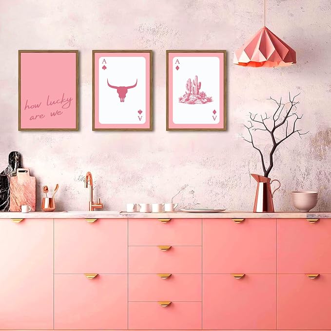 Pink Western Wall Art, How Lucky are We Wall Decor Picture Southwestern Cowgirl - Image 5
