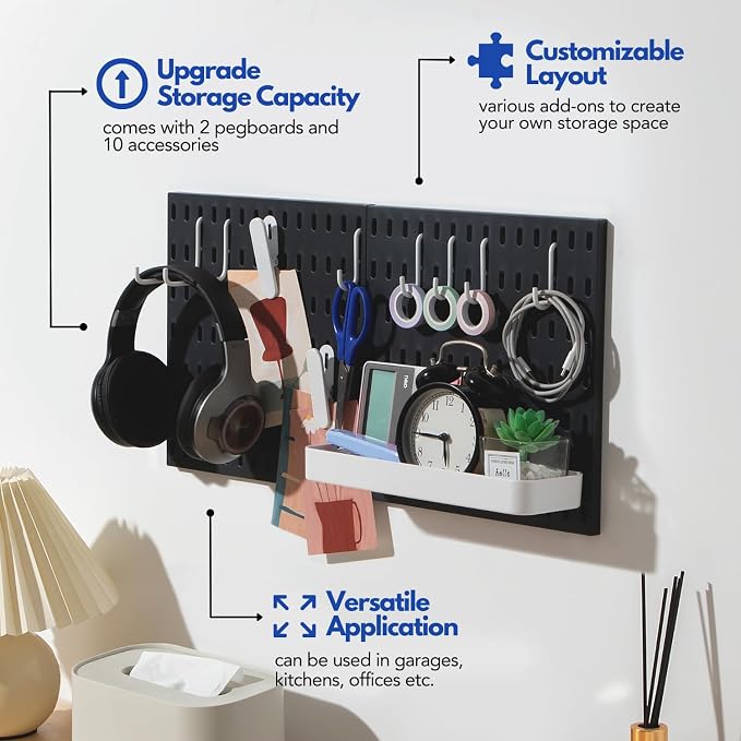 Keepo Peg Board Wall Organizer – Plastic Pegboard Panels, Modular Peg Board - Image 2