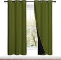 NICETOWN 100% Blackout Window Curtain Panels, Olive Green, 2 Pieces, 42-inch by NICETOWN