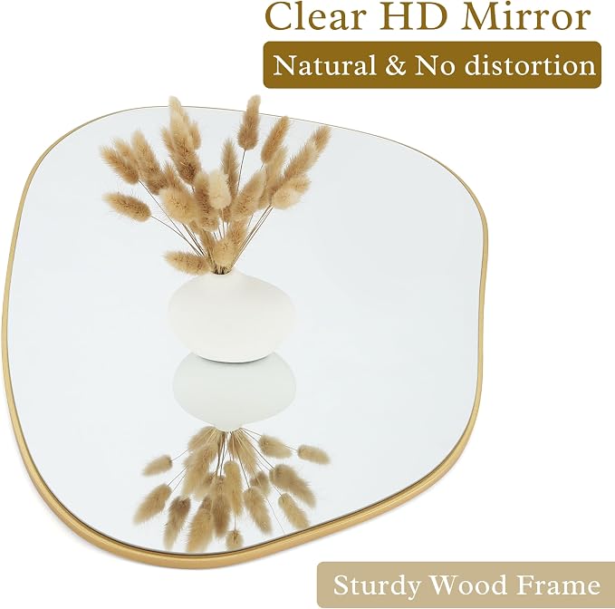 PERFNIQUE Irregular Wall Mirror Asymmetrical Mirror, Decorative Modern Boho - Image 5