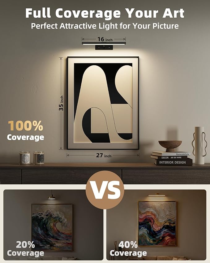 EZVALO Picture Light for Wall, Dimmable Magnetic LED Art Painting Light - Image 2
