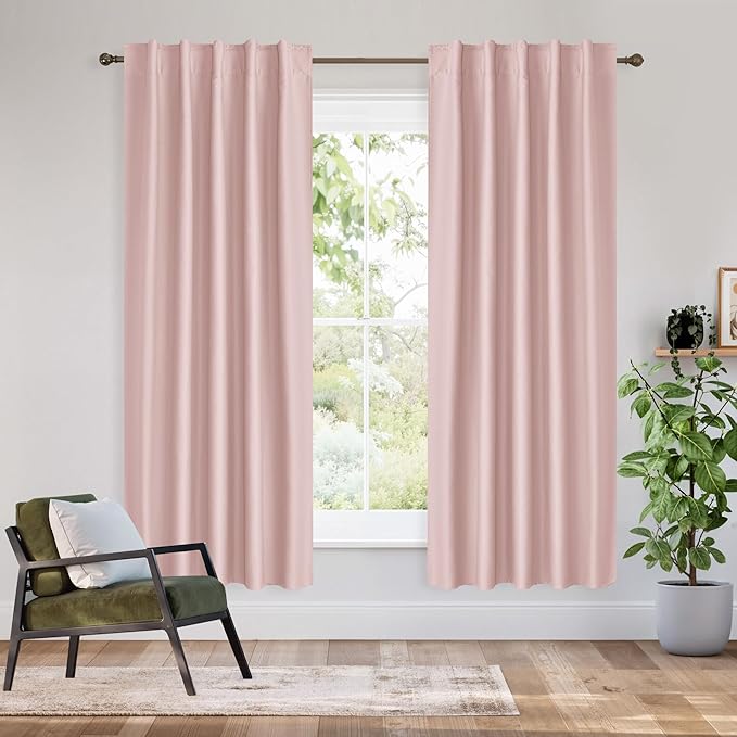 RYB HOME Bedroom Blackout Curtains 72 inches Long, 100% Blackout Thermal by RYBHOME
