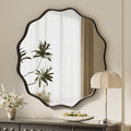 VooBang Black Scalloped Circle Mirror, Hanging Leaning by VooBang