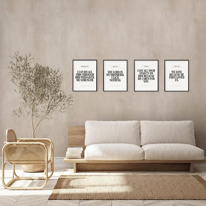 Locomiss Black and White Christian Wall Art Decor Posters, Modern Bible Verse - Image 4