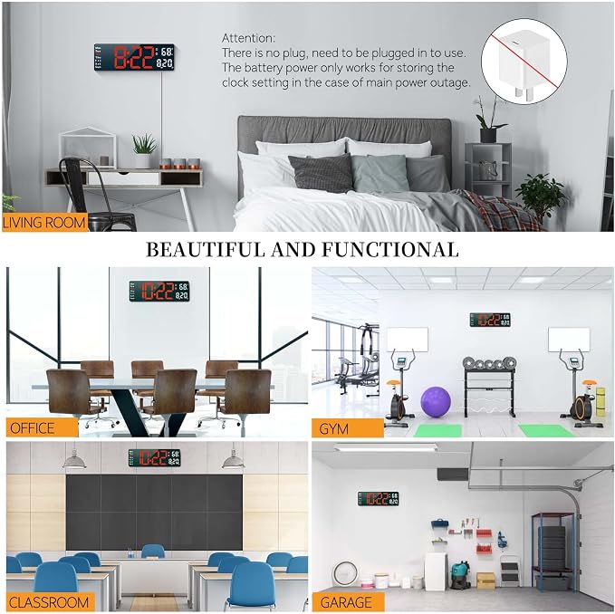 Digital Clock, Digital Wall Clock - Image 7