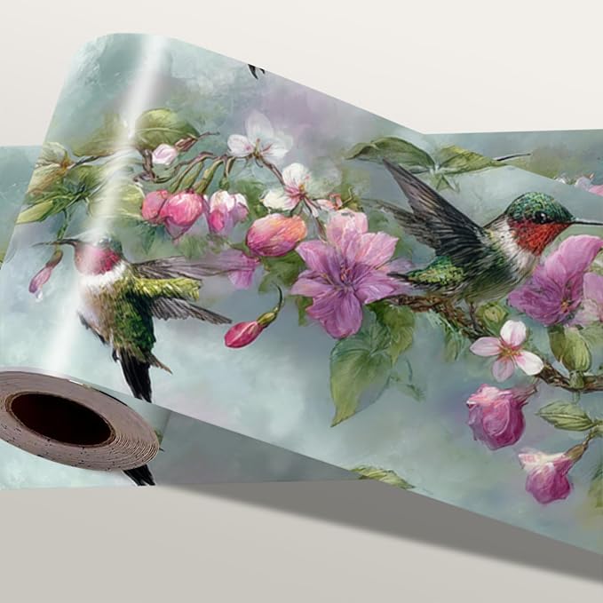 Morning Glory Wallpaper Border 196x4 Inch Removable Wall Border Peel and Stick by IOHEFY
