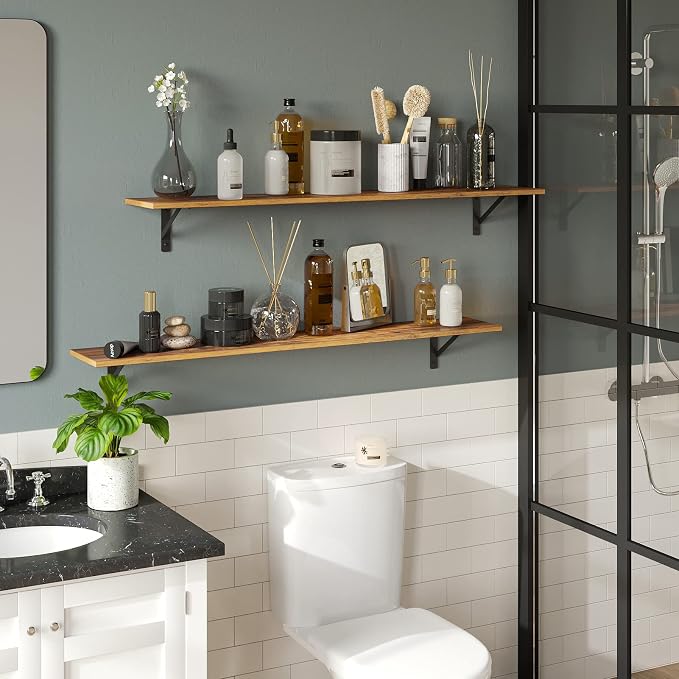 DINZI LVJ Long Wall Shelves, 47.3Inch Floating Shelves Set of 2, Extra Large - Image 8