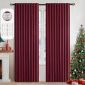 MIULEE Christmas Wine Red Back Tab Blackout Curtains 84 Inch Length 2 Panels Set by MIULEE