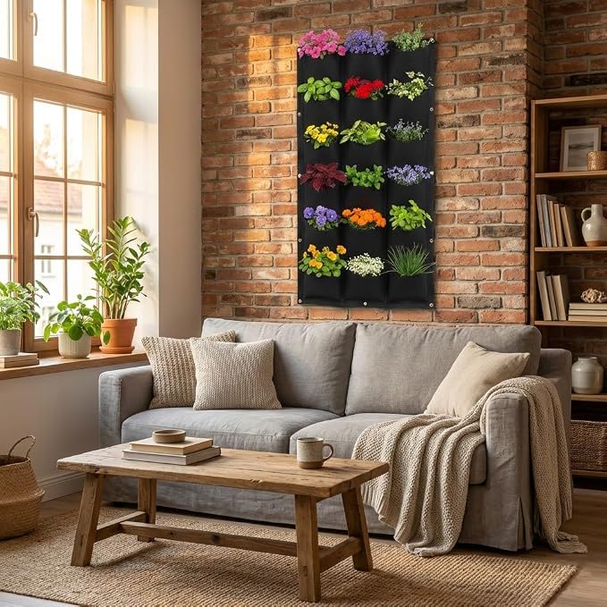 WFIST Vertical Hanging Planter Bag, Breathable Felt Wall Garden Planter - Image 6