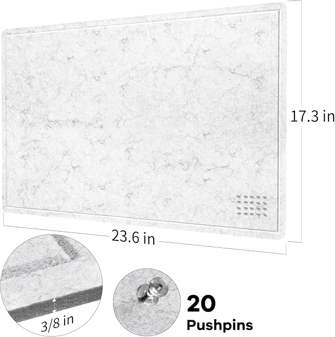 Lightomorrow Bulletin Board, 24 x 18 inches Felt Board Decorative Pin Board - Image 6