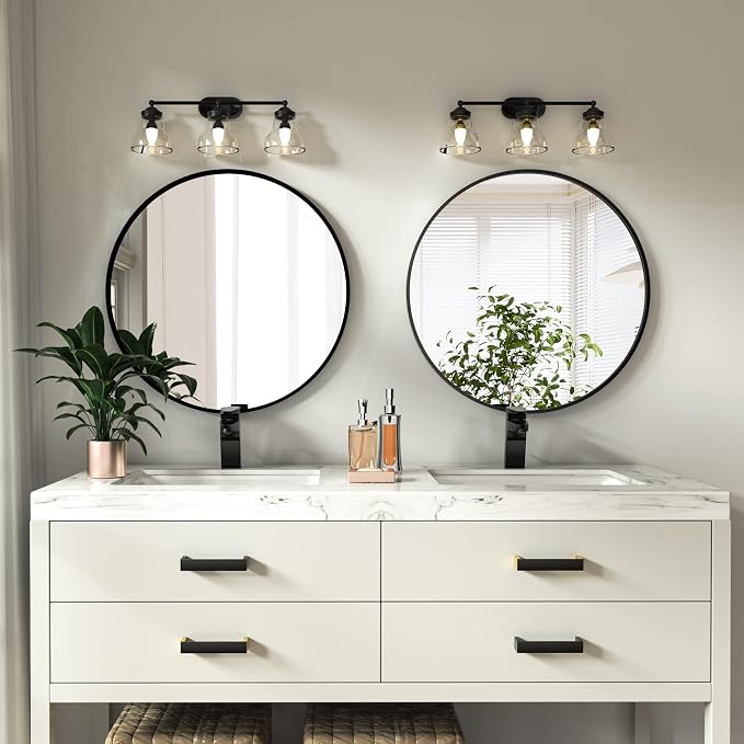 HARRITPURE Round Mirror 15.7 Black Wall Mounted Circle Mirrors Vanity Mirror - Image 8