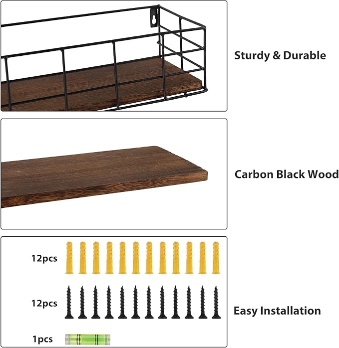 Fixwal Hanging Floating Shelves, 5 Sets of Mounted Shelves - Image 4
