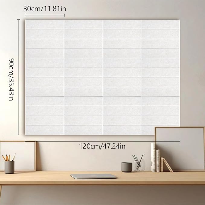 Acoustic Felt Bulletin Board Tiles Self-Adhesive Sound Absorbing Wall Panels - Image 2