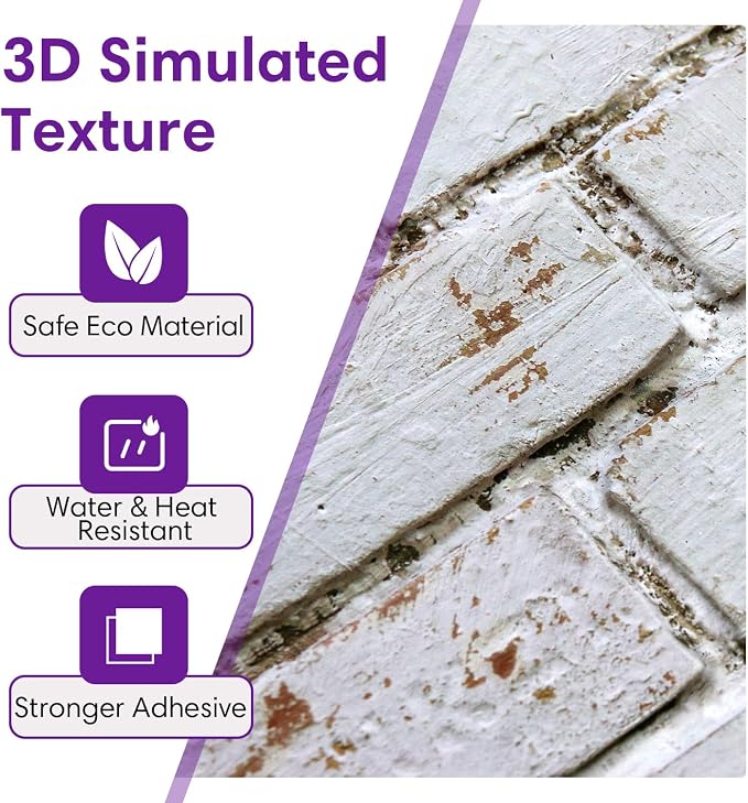 3D Faux Brick Wall Panels Peel and Stick, Small Brick-Look Textured Wall Sticker - Image 4
