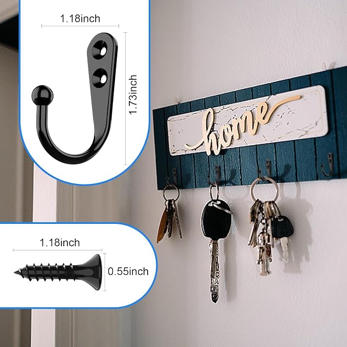 15 Pcs Black Coat Hooks - Image 5